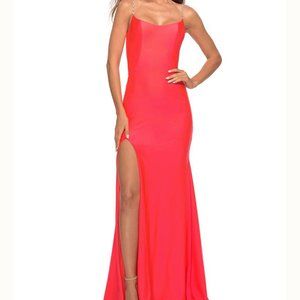 La Femme Prom 30665 Neon Coral Size 6